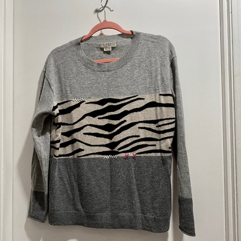 (5) Label + Thread Gray Cashmere Wool Soft Comfy … - image 1